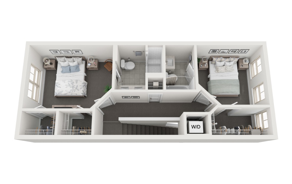 Gold Finch - 3 bedroom floorplan layout with 3.5 baths and 1505 square feet. (Level 3 / 3D)