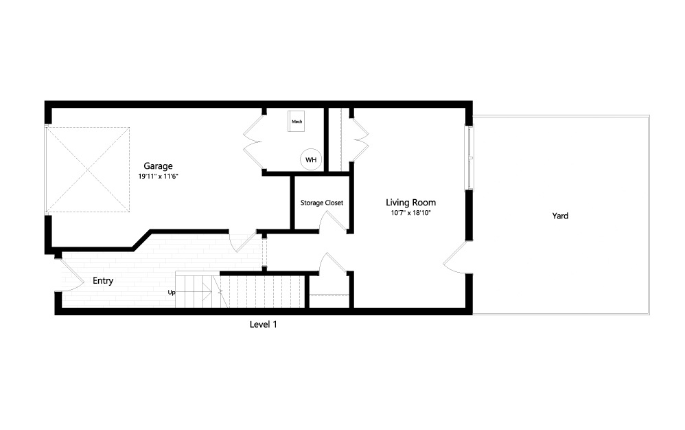 Kingbird - 3 bedroom floorplan layout with 2.5 baths and 2117 square feet. (Level 1 / 2D)