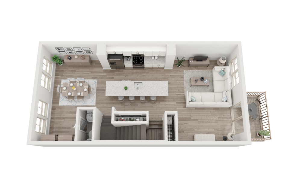 Kingbird - 3 bedroom floorplan layout with 2.5 baths and 2117 square feet. (Level 2 / 3D)