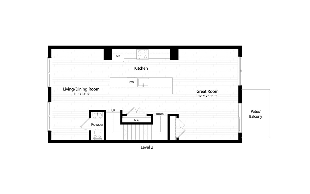 Kingbird - 3 bedroom floorplan layout with 2.5 baths and 2117 square feet. (Level 2 / 2D)