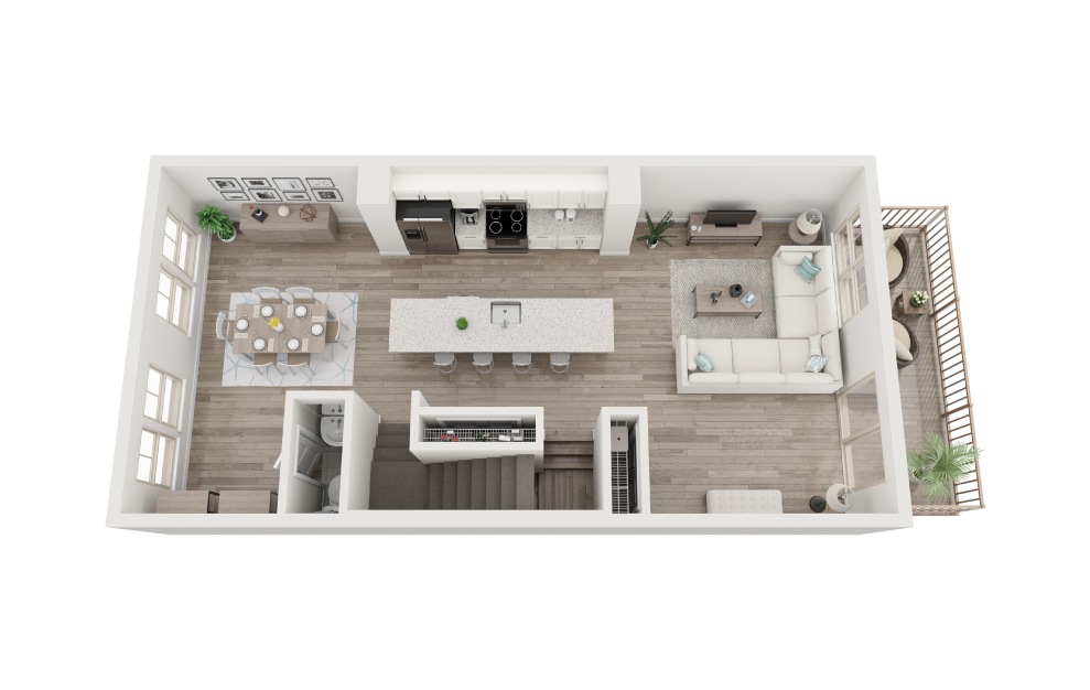 Osprey - 3 bedroom floorplan layout with 2.5 baths and 1980 square feet. (Level 2 / 3D)