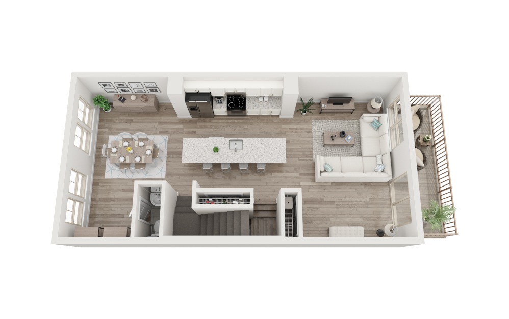 Osprey - 3 bedroom floorplan layout with 2.5 bathrooms and 1980 square feet (Level 2
, 3D)