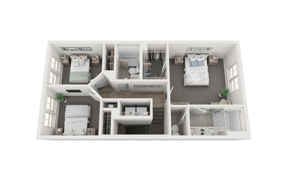 Osprey - 3 bedroom floorplan layout with 2.5 baths and 1980 square feet. (Level 3 / 3D)